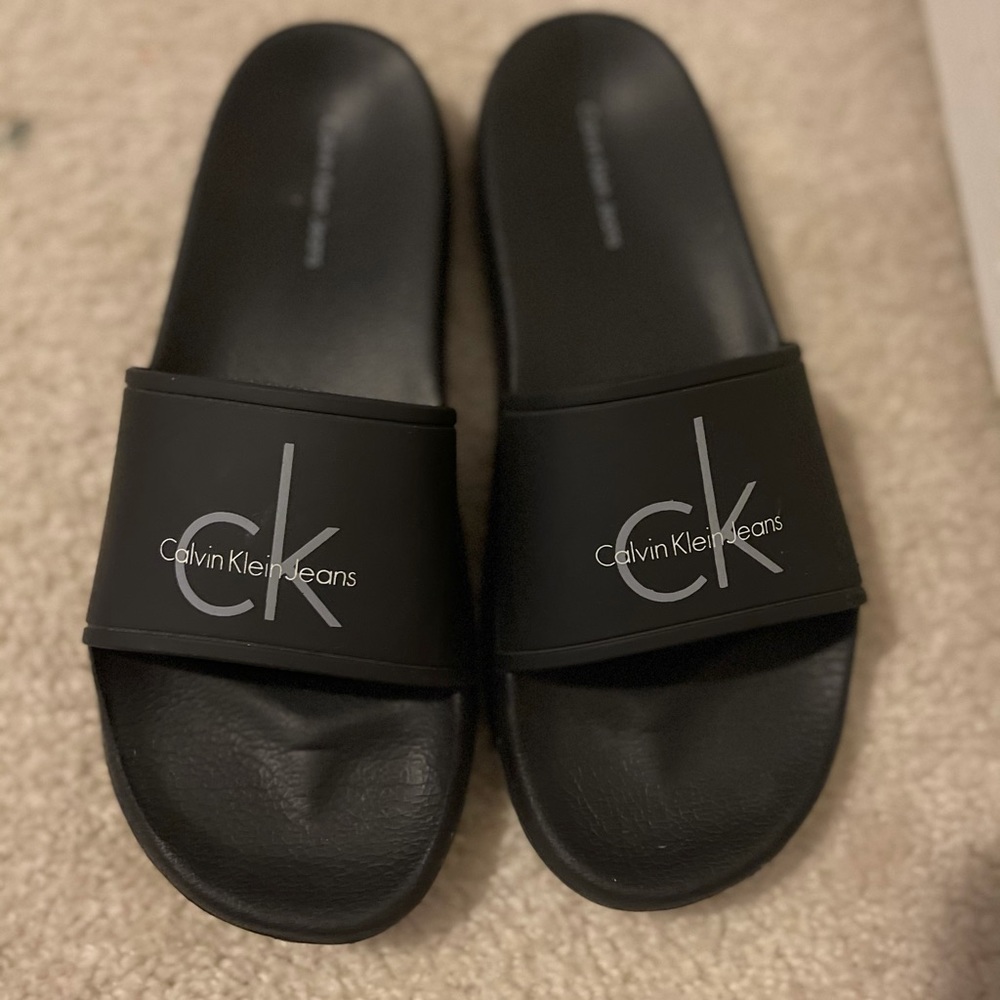 Calvin Klein Jeans Black Slide Sandals